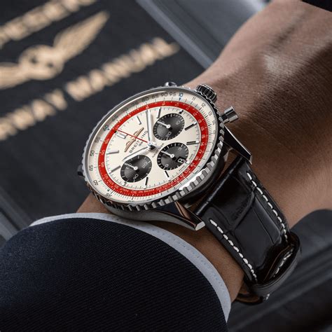 white breitling navitimer on wrist|breitling navitimer best price.